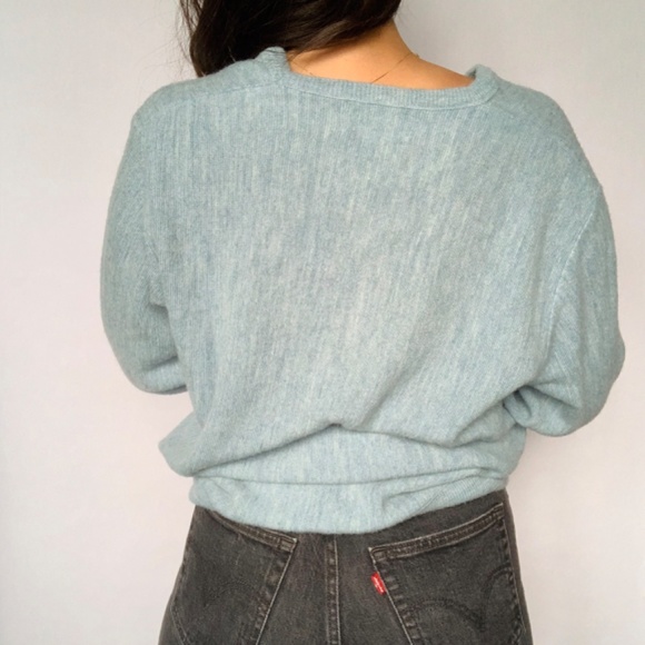 Vintage JC Penney Blue Wool Oversized Sweater - Picture 7 of 9